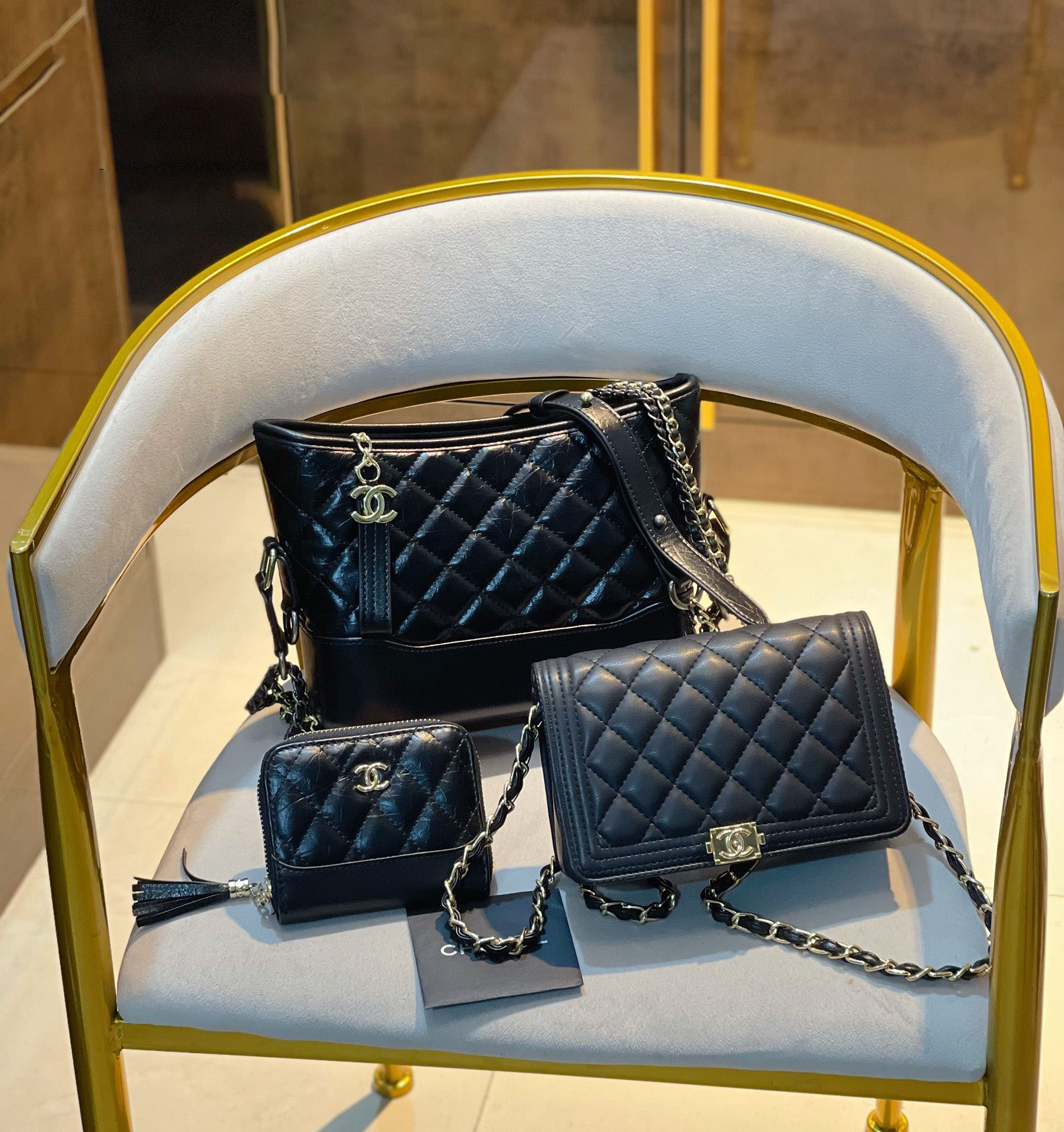 【CHANEL】定番人気♪ ミニ マトラッセ☆CHANEL☆Mini Flap Bag3点セット お得