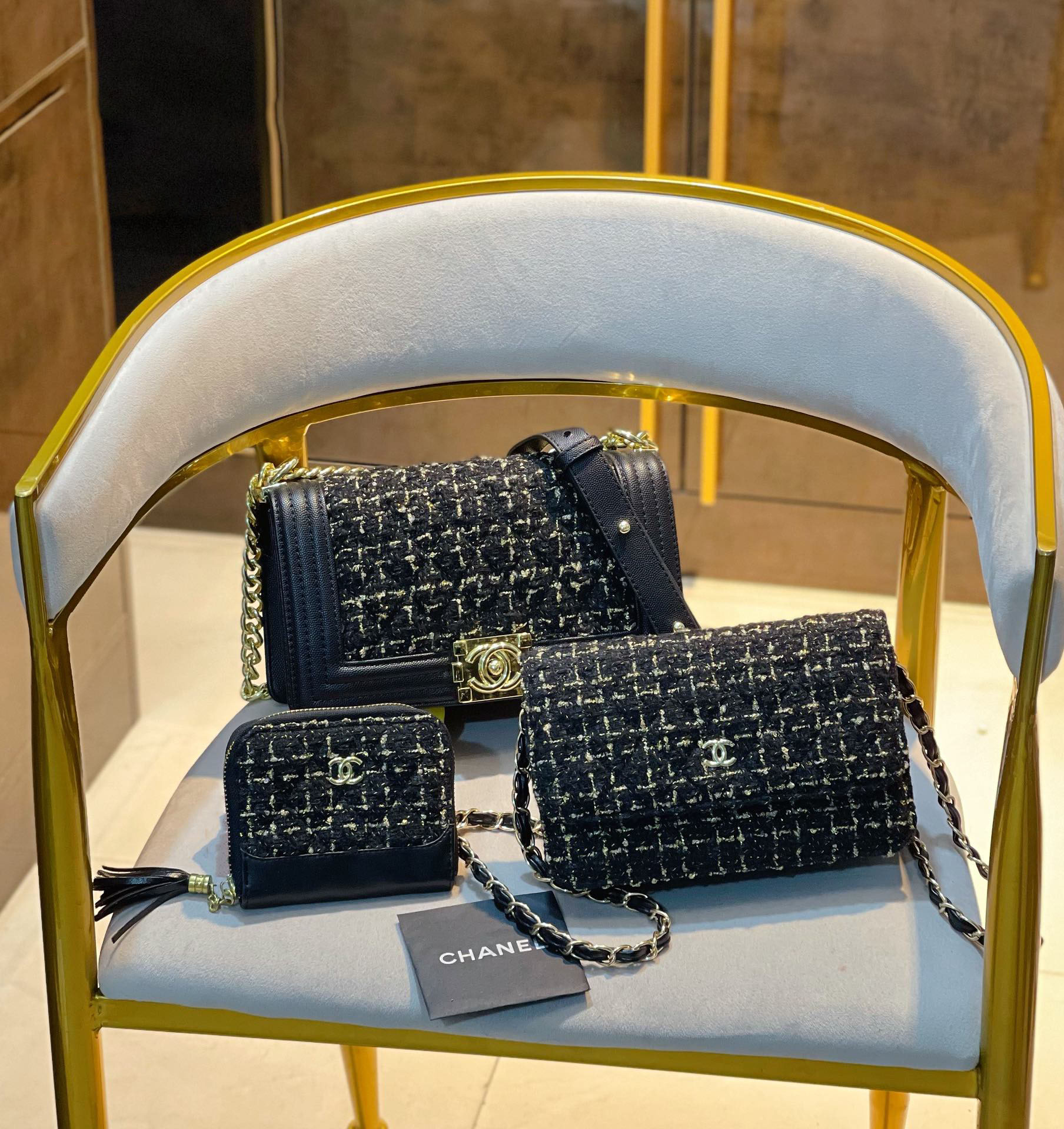 【CHANEL】定番人気♪ ミニ マトラッセ☆CHANEL☆Mini Flap Bag3点セット お得