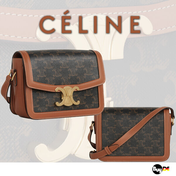 ミディアム トリオンフキャンバス トリオンフバッグ / キャンバス & カーフスキン タン CELINE