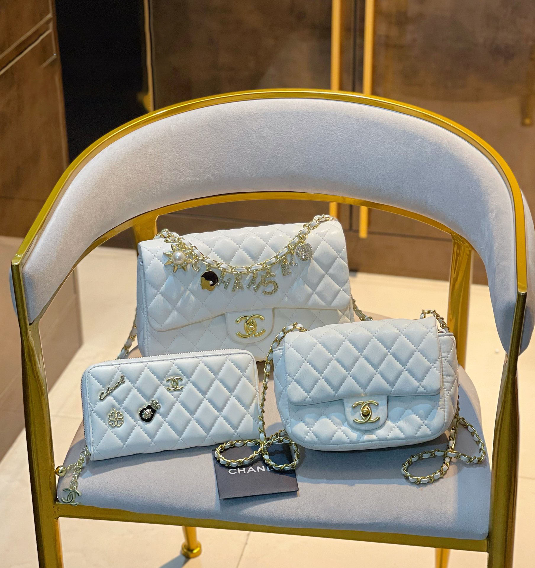 【CHANEL】定番人気♪ ミニ マトラッセ☆CHANEL☆Mini Flap Bag3点セット お得