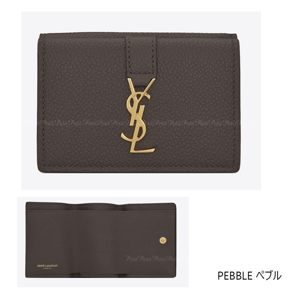 国内発サンローラン☆YSL金ロゴ★お札も入る手のひらミニ財布