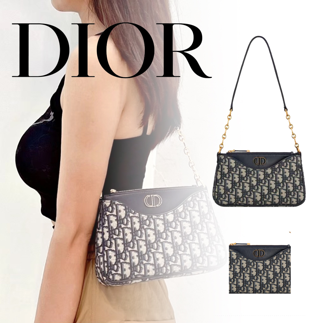 【23年新作】 DIOR  30  MontaigneAvenue CDロゴHoboパッケージ ワンショルダー斜め掛けバッグブルー