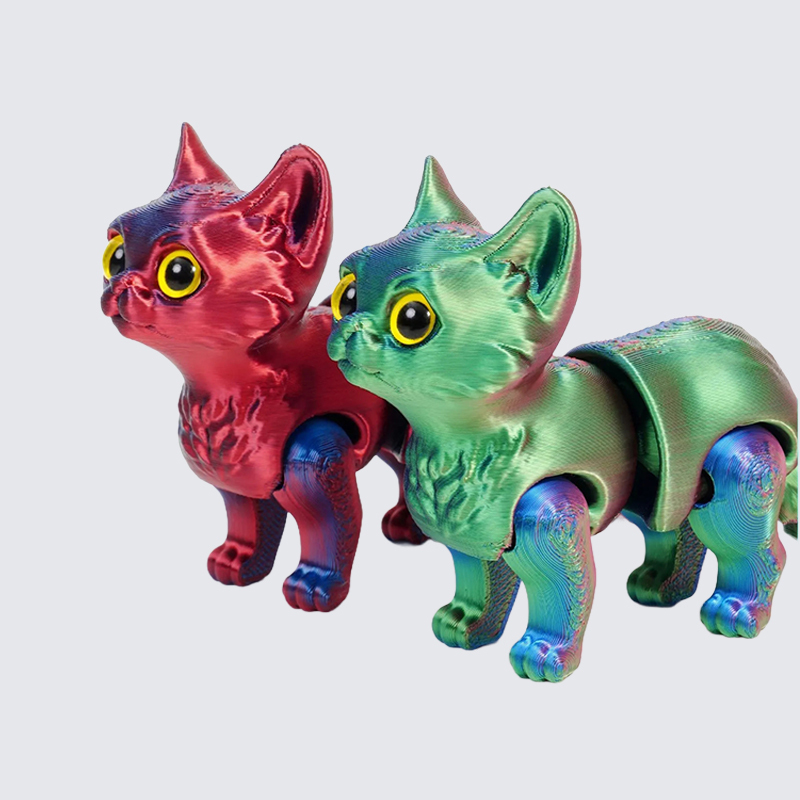 3d列印可愛小貓咪尾巴關節可動禮物玩具模型車擺件