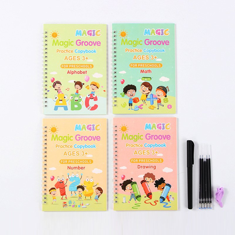 最新款英文硬筆凹槽字帖魔法習字帖控筆訓練