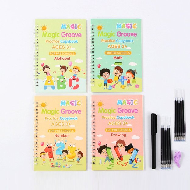 最新款英文硬筆凹槽字帖魔法習字帖控筆訓練