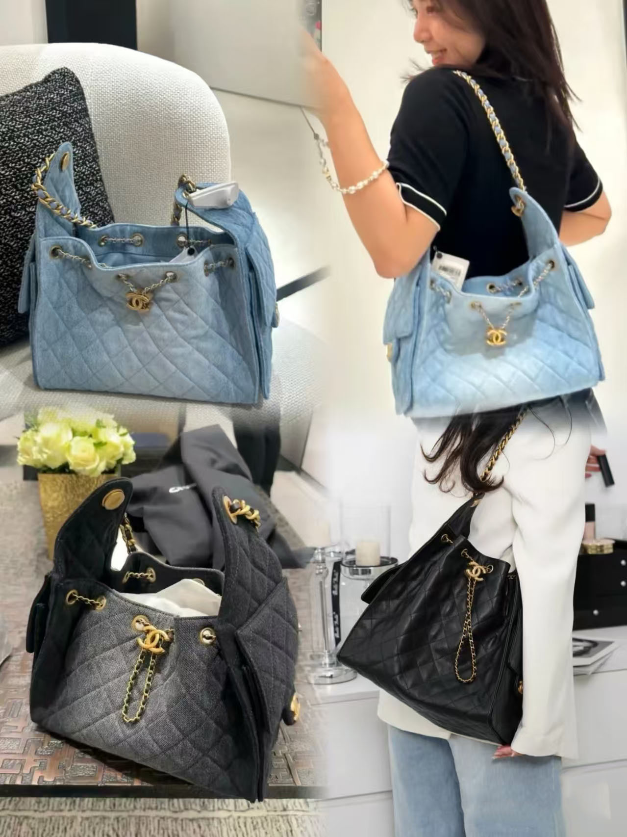 【お洒落さんにお勧めデニム♡】CHANEL25 ホーボーバッグ