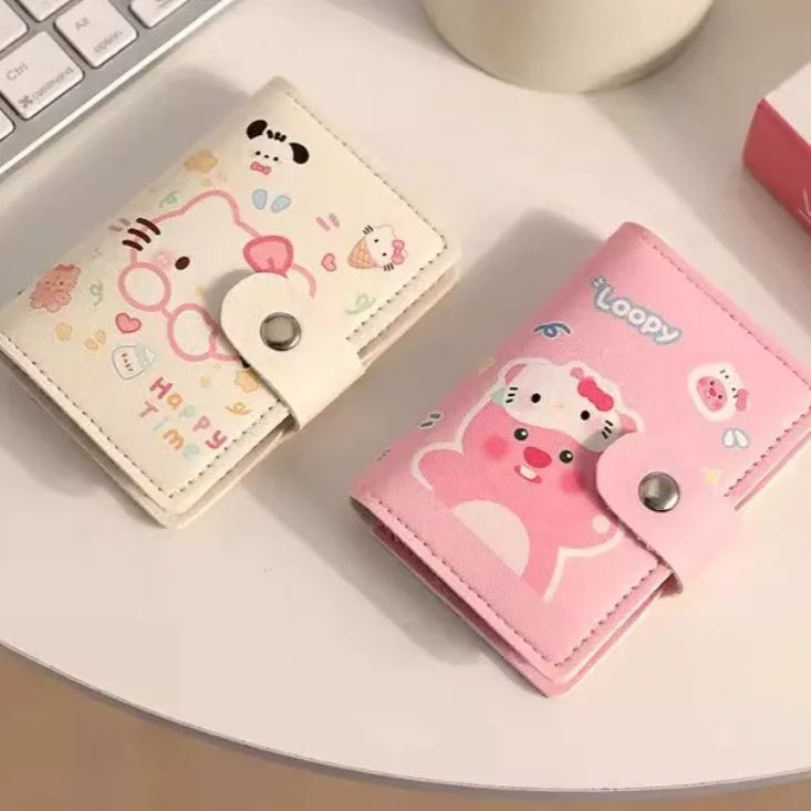 【収納バッグ】カードホルダー かわいい 小型 耐減磁 カードホルダー レディース マルチカードスロット 大容量 ポータブル カードホルダー 小銭入れ