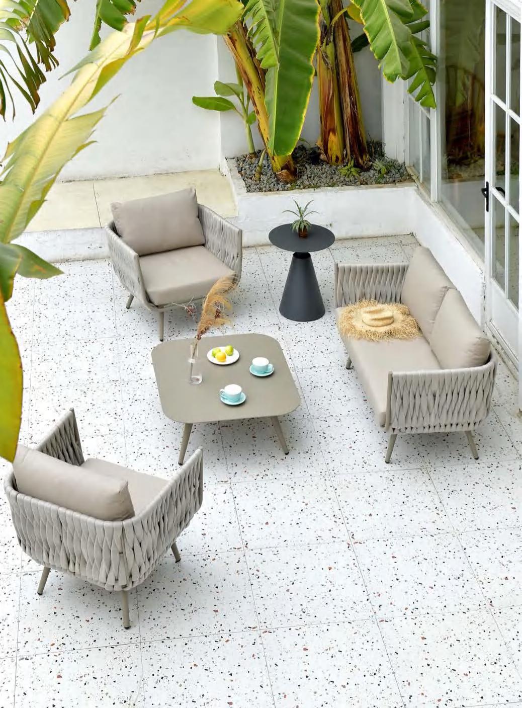 Outdoor long table and sofa