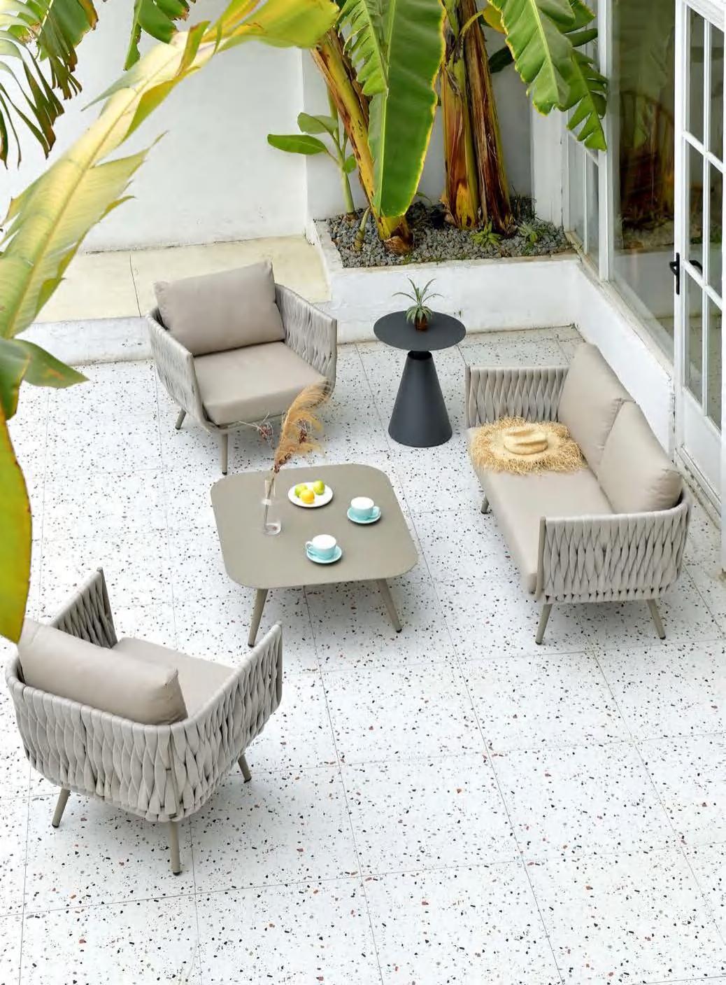 Outdoor long table and sofa