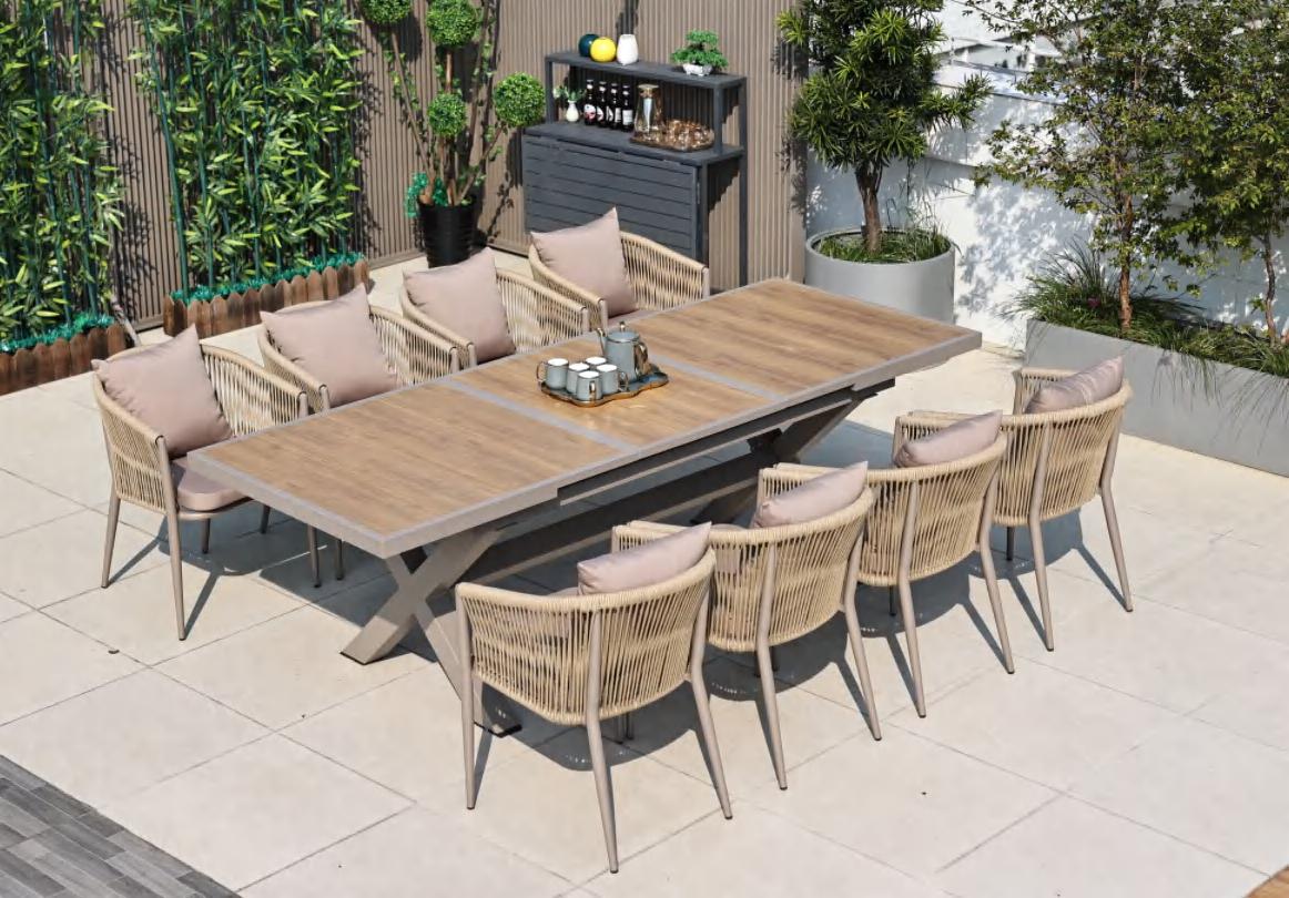 Outdoor long table and sofa