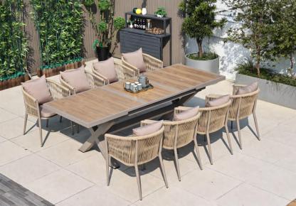 Outdoor long table and sofa