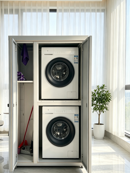 Outdoor washing machine cabinet-three door storage cabinet