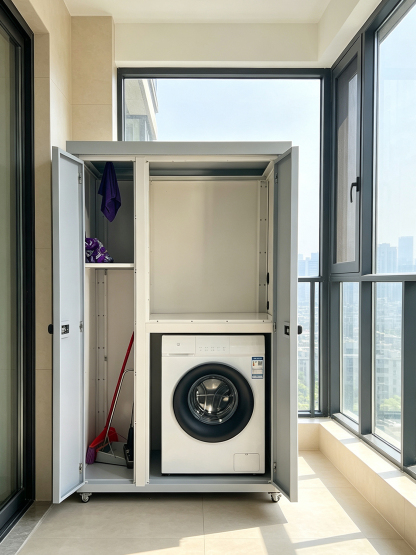 Outdoor washing machine cabinet-three door storage cabinet