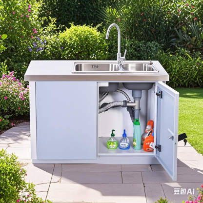 Outdoor wash basin-thick stainless steel splicing cabinet