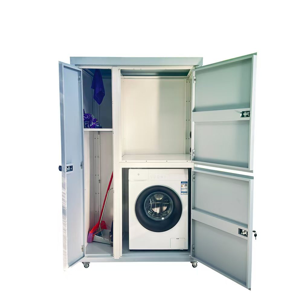 Outdoor washing machine cabinet-three door storage cabinet