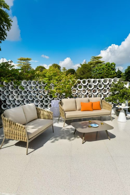 Outdoor long table and sofa