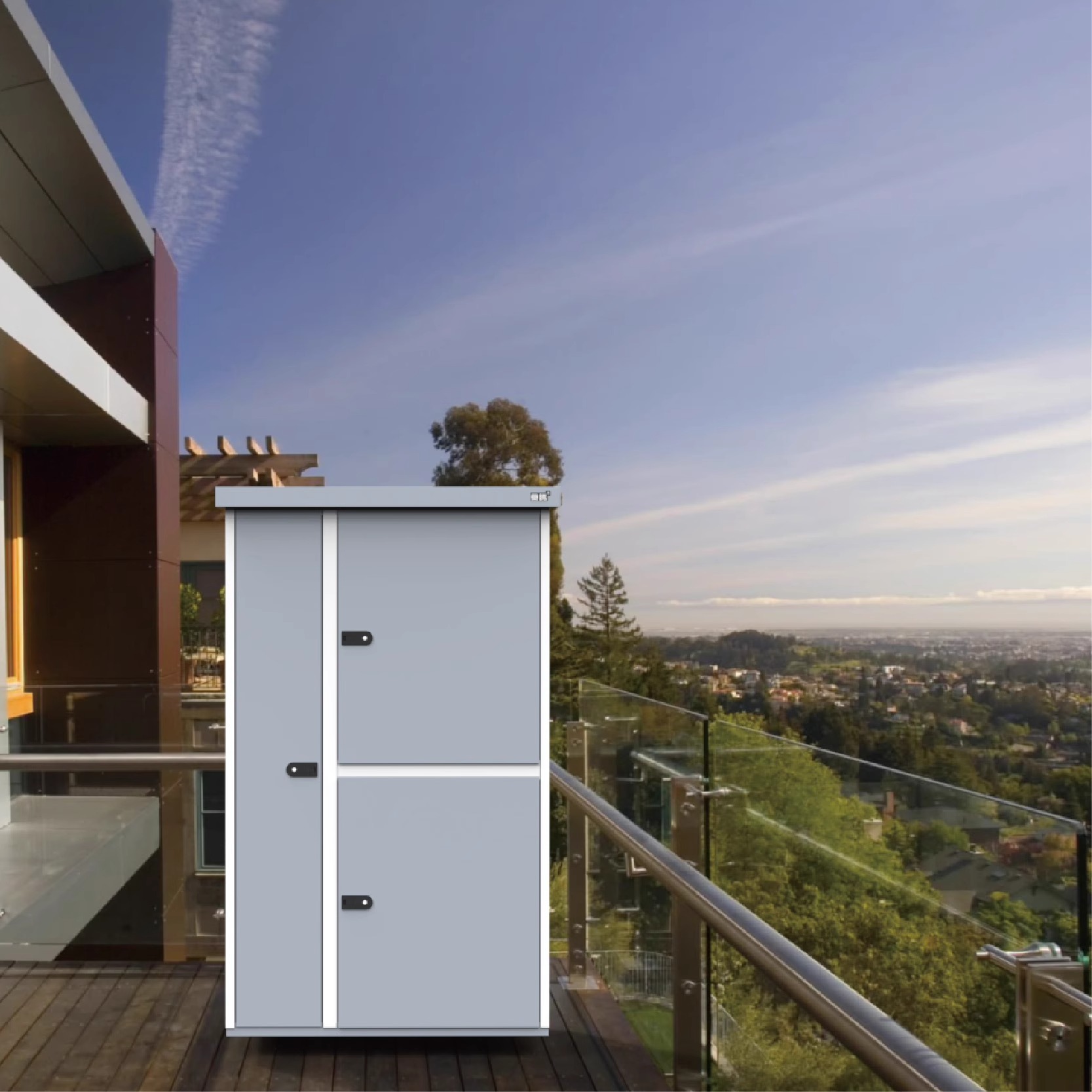 Outdoor washing machine cabinet-three door storage cabinet