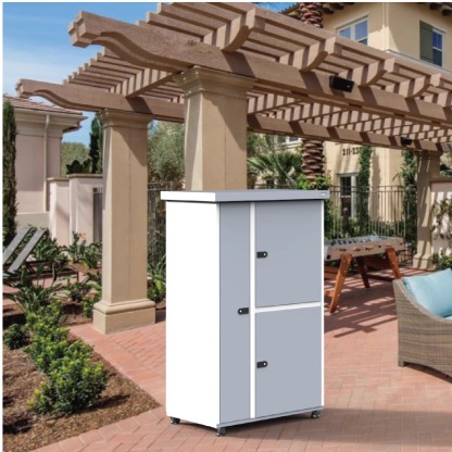 Outdoor washing machine cabinet-three door storage cabinet