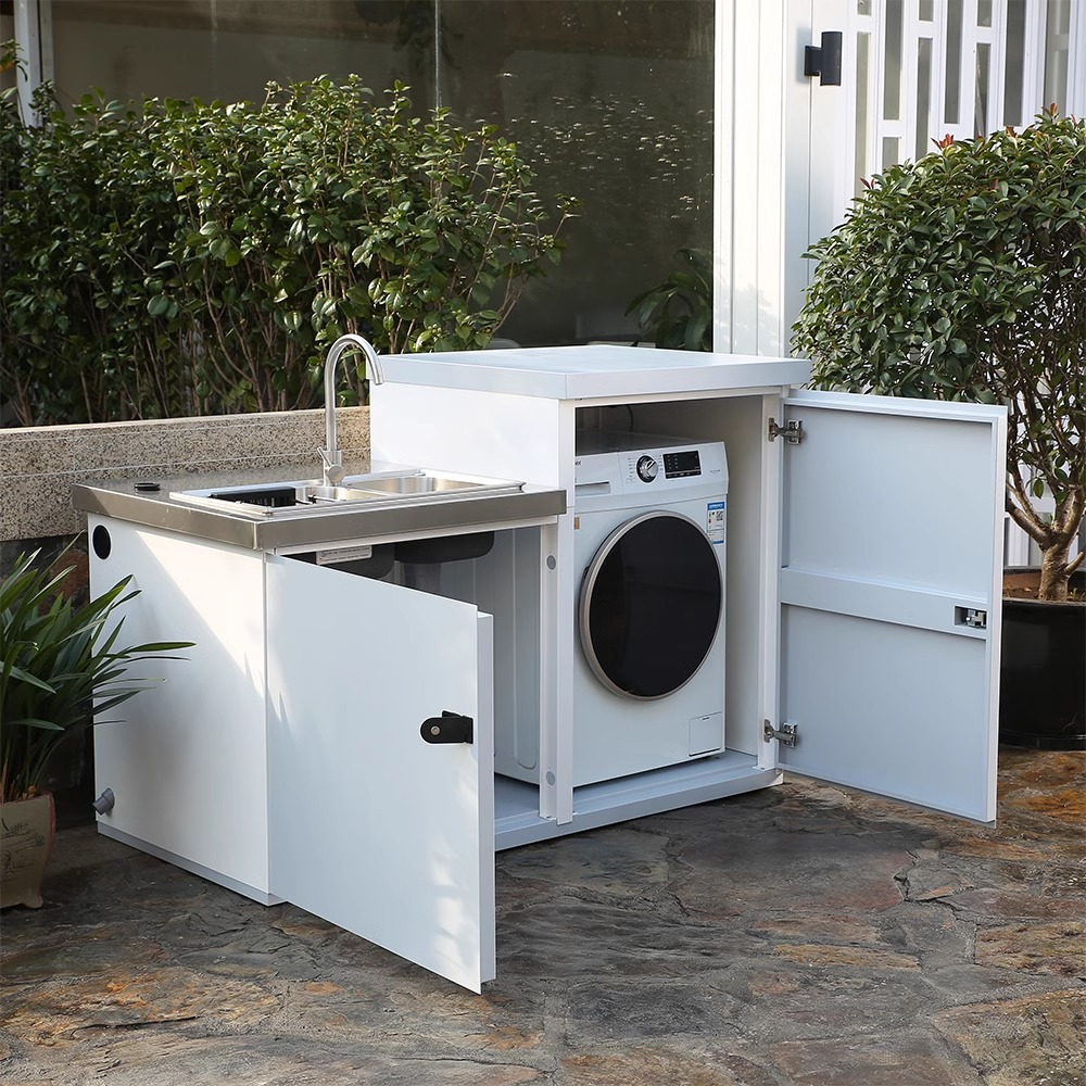 Washing machine cabinet and sink cabinet