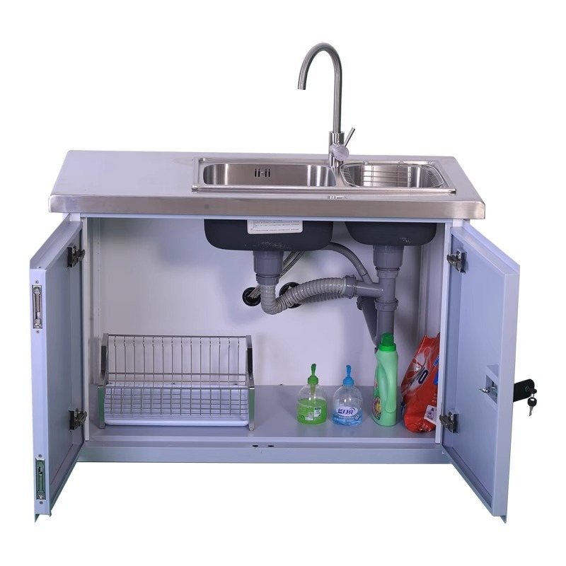 Outdoor wash basin-thick stainless steel splicing cabinet