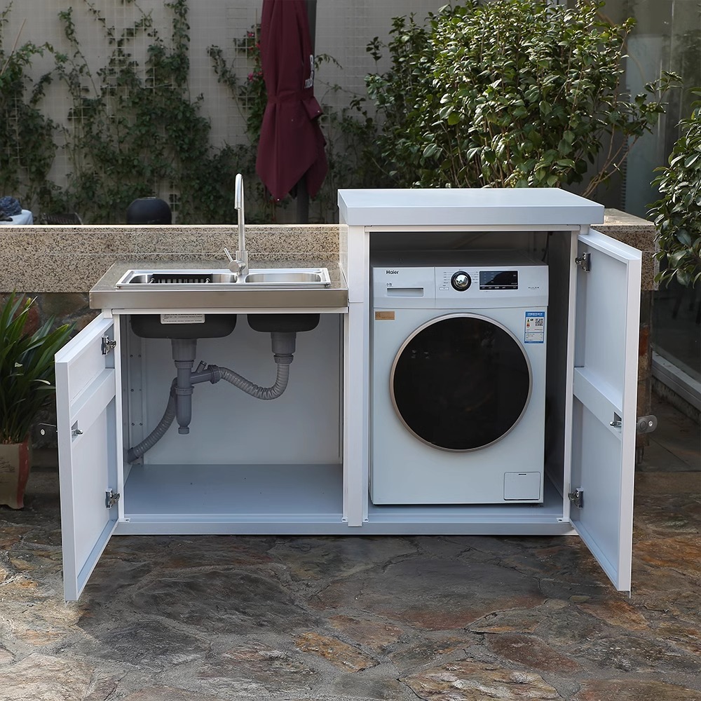 Washing machine cabinet and sink cabinet