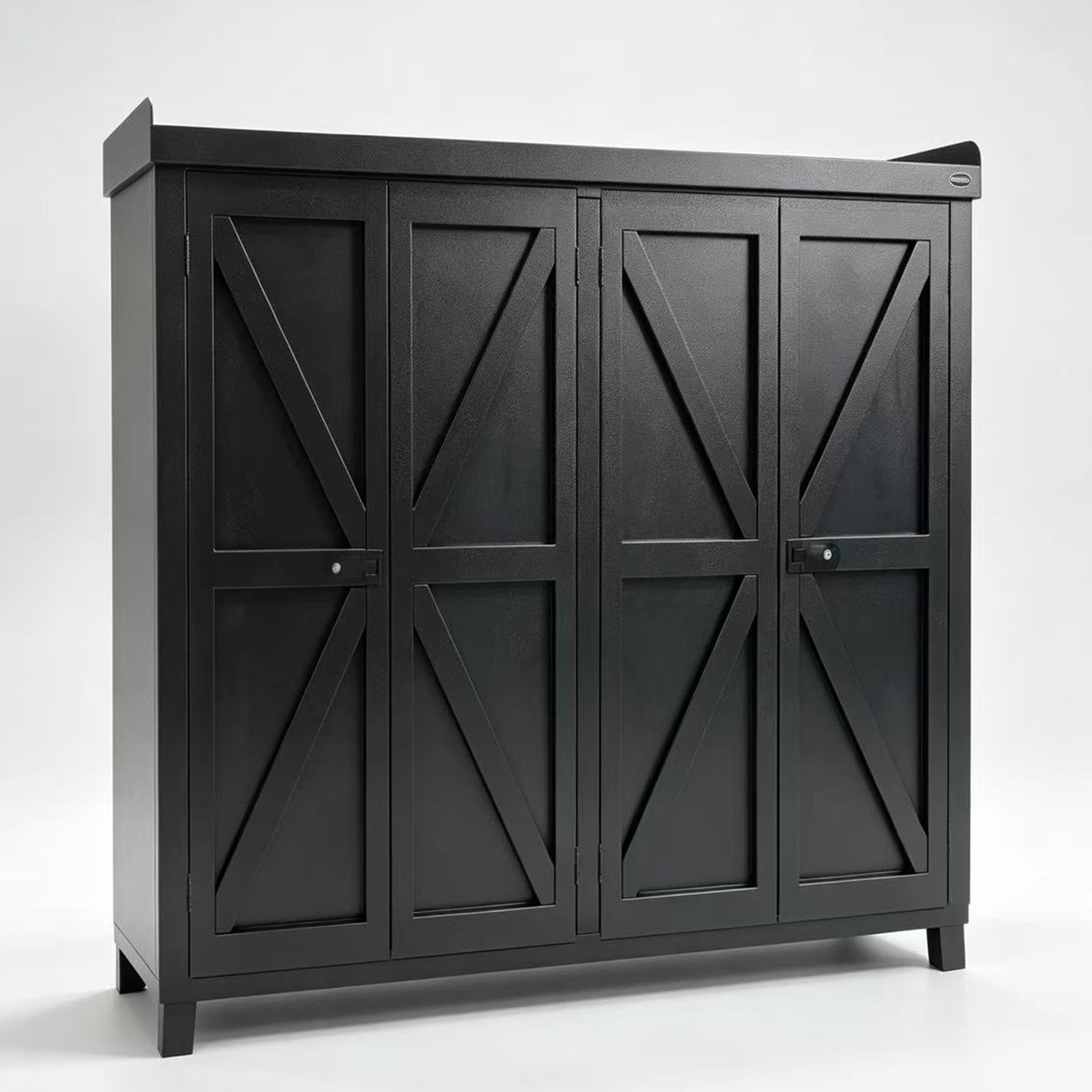 Mottoni outdoor metal  shoe storage cabinet  4 shelves 4 swing doors water proof  and ventilation