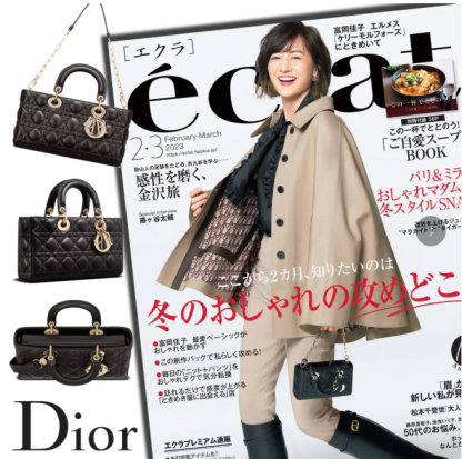 【Dior】スターと同じバッグが欲しい？佐藤晴美さん、富岡佳子さん愛用している同項 のLADY D-JOY ミディアムバッグ！雑誌掲載で大人気！