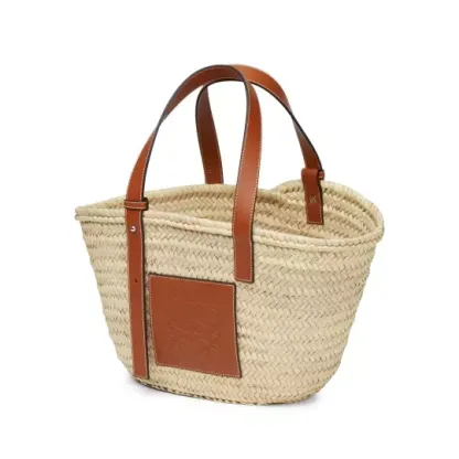 【LOEWE】 ヤシの葉&カーフスキン バスケットバッグ スモール