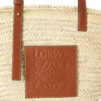 【LOEWE】 ヤシの葉&カーフスキン バスケットバッグ スモール