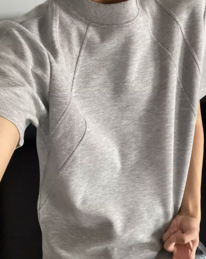 アメリカンスタイルのストレートショルダー半袖TシャツスプライシングカジュアルTシャツオールマッチ夏ゆったり無地デザイン小ネックライン春夏トップス 100人以上が購入した