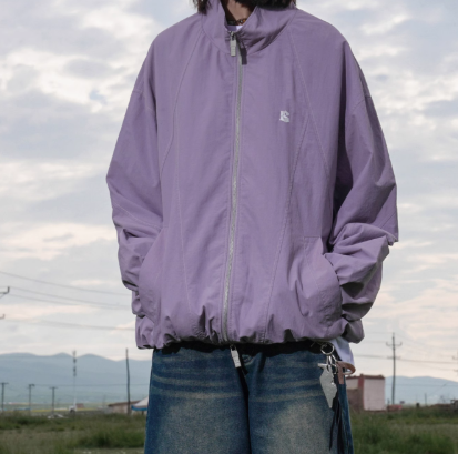春秋新作ライトジャケット 2025 メンズ ホワイト スタンドカラー スポーツジャケット 服 トレンド