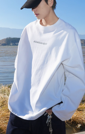春秋新作 長袖Tシャツ 300g メンズ トップス インナーウェア ボトムス シャツ ホワイト ラウンドネック