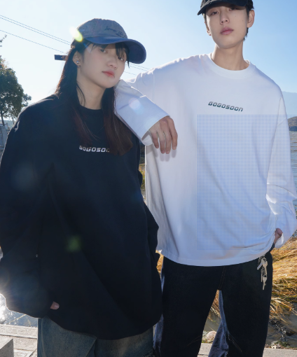 春秋新作 長袖Tシャツ 300g メンズ トップス インナーウェア ボトムス シャツ ホワイト ラウンドネック