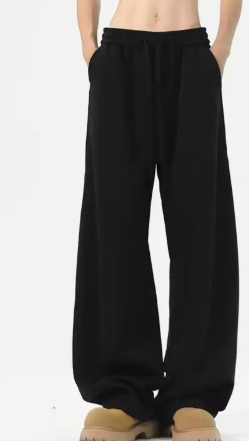 アメリカンブラックマチェーテスウェットパンツメンズ夏ヘビーウェイトファッションブランドルーズドレープストレートパンツ多用途ワイドレッグカジュアルパンツ