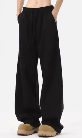 アメリカンブラックマチェーテスウェットパンツメンズ夏ヘビーウェイトファッションブランドルーズドレープストレートパンツ多用途ワイドレッグカジュアルパンツ