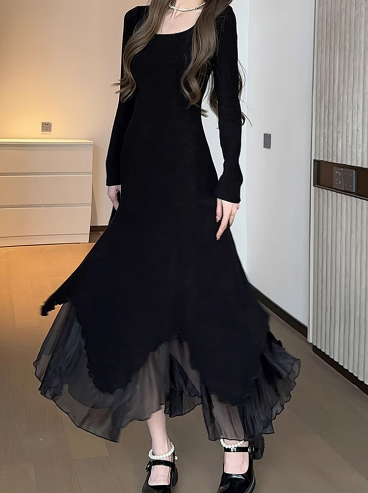 ชุดเดรสทรงสลิมฟิต ชายเดรสไม่เท่ากัน