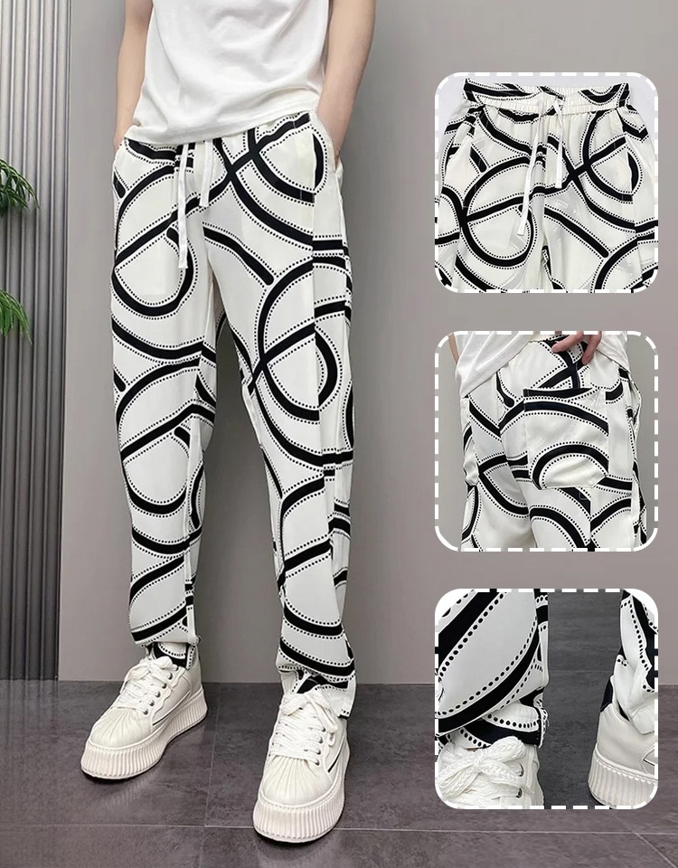 กางเกงลําลองผู้ชายฤดูร้อน กางเกงขายาวบางระบายอากาศได้ดี