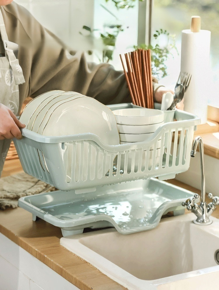 ตะกร้าหนาเก็บจานระบายน้ำ