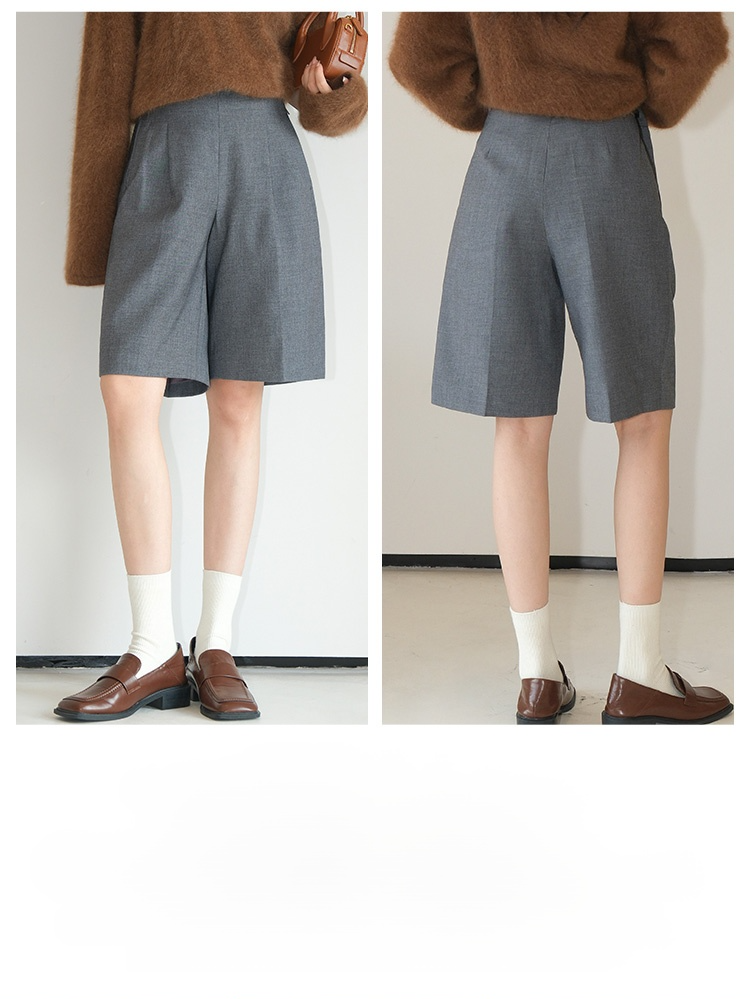 กางเกงขาบาน5ส่วนเอวสูง ดูผอม