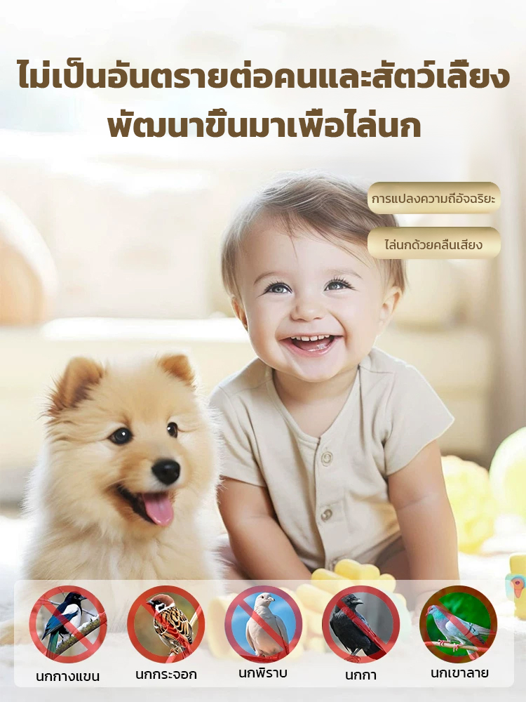 🐦‍⬛เครื่องไล่นกด้วยคลื่นเสียงความถี่สูงแบบฟิสิกส์ล้วนๆ ปลอดภัยต่อคนและสัตว์เลี้ยง ใช้ได้ผลดีเยี่ยมบนระเบียงและลานบ้าน✨