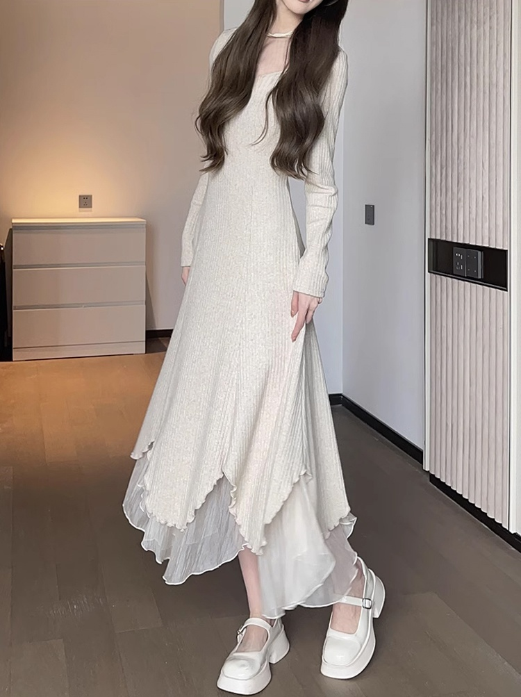 ชุดเดรสทรงสลิมฟิต ชายเดรสไม่เท่ากัน