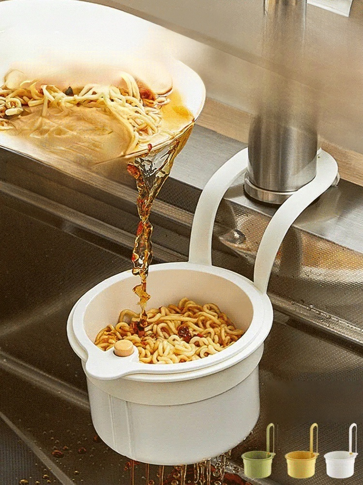 【ไม่เลอะมือ】ตะกร้าแขวนอ่างล้างจานอเนกประสงค์แบบกดใช้งาน