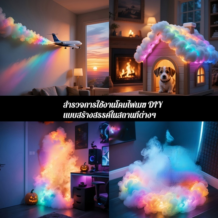 ✨ โคมไฟรูปเมฆสีรุ้งดีไซน์ลิมิเต็ดอิดิชั่น รูปทรงอันเป็นเอกลักษณ์ ชวนให้นึกถึงแสงเหนือบนท้องฟ้า! ⚡