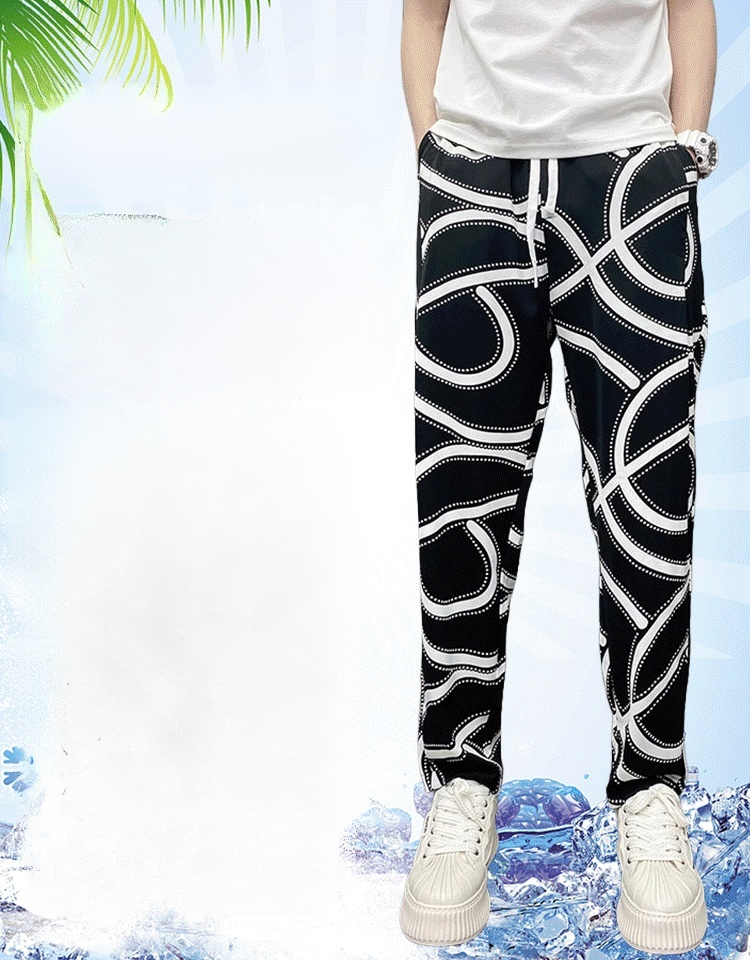 กางเกงลําลองผู้ชายฤดูร้อน กางเกงขายาวบางระบายอากาศได้ดี