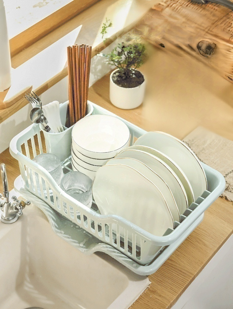 ตะกร้าหนาเก็บจานระบายน้ำ