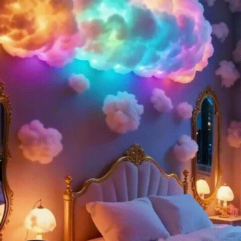 ✨ โคมไฟรูปเมฆสีรุ้งดีไซน์ลิมิเต็ดอิดิชั่น รูปทรงอันเป็นเอกลักษณ์ ชวนให้นึกถึงแสงเหนือบนท้องฟ้า! ⚡