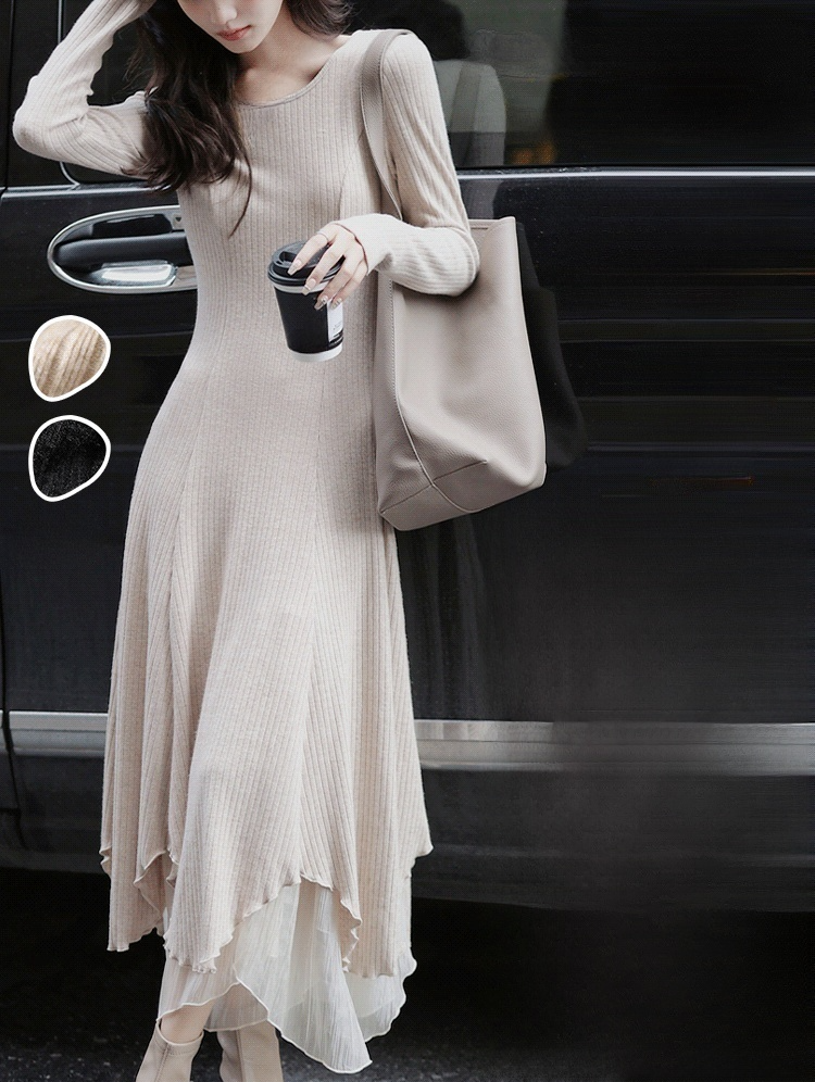 ชุดเดรสทรงสลิมฟิต ชายเดรสไม่เท่ากัน