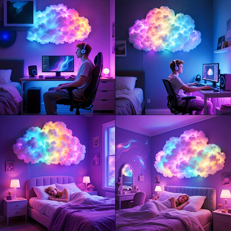 ✨ โคมไฟรูปเมฆสีรุ้งดีไซน์ลิมิเต็ดอิดิชั่น รูปทรงอันเป็นเอกลักษณ์ ชวนให้นึกถึงแสงเหนือบนท้องฟ้า! ⚡