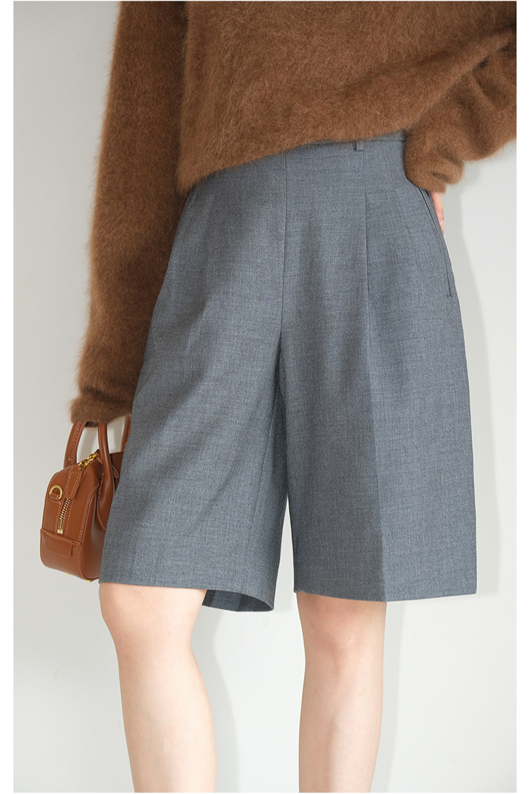 กางเกงขาบาน5ส่วนเอวสูง ดูผอม