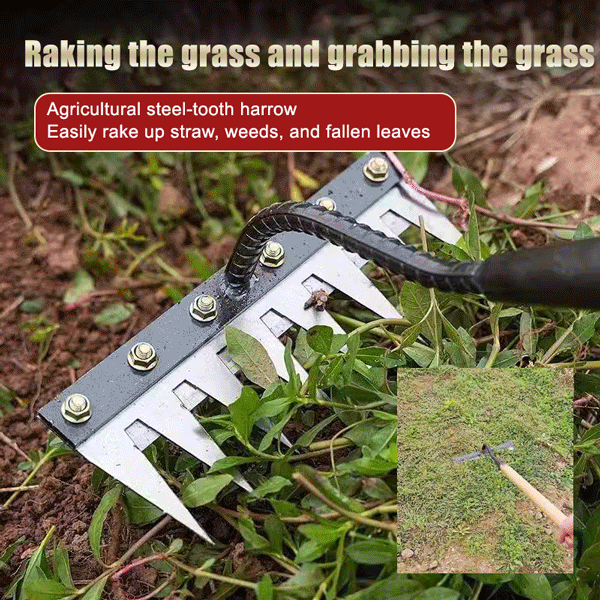 Detachable agricultural weeding manganese steel rake